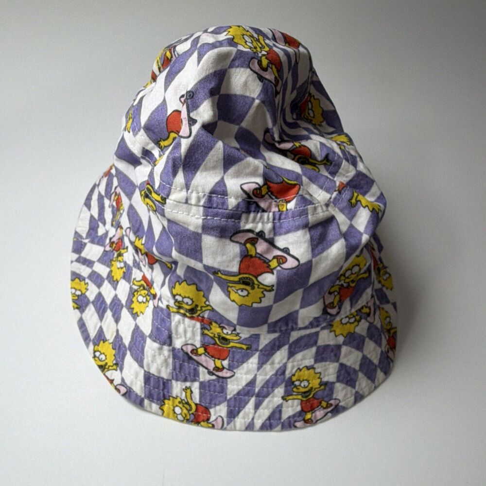 MAD Engine The Simpsons Lisa Simpson Bucket Hat Purple Check One Size Men's